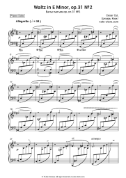 Sheet music, chords Cesar Cui - Waltz in E Minor, op.31 №2
