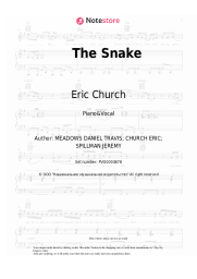Sheet music, chords Eric Church - The Snake