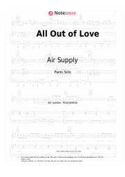 Sheet music, chords Air Supply - All Out of Love
