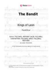 Sheet music, chords Kings of Leon - The Bandit