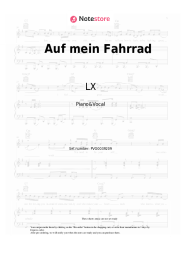 Sheet music, chords LX, Bonez MC - Auf mein Fahrrad