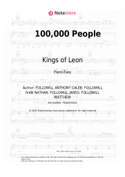 Sheet music, chords Kings of Leon - 100,000 People