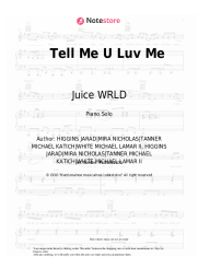 Sheet music, chords Juice WRLD, Trippie Redd - Tell Me U Luv Me