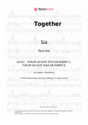 Sheet music, chords Sia - Together