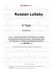 Sheet music, chords E-Type - Russian Lullaby