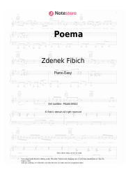 Sheet music, chords Zdenek Fibich - Poema