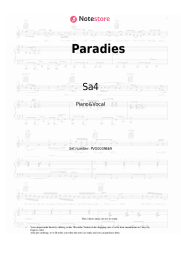 Sheet music, chords Sa4, Gzuz, Bonez MC - Paradies