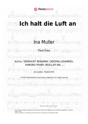 Sheet music, chords Ina Müller - Ich halt die Luft an