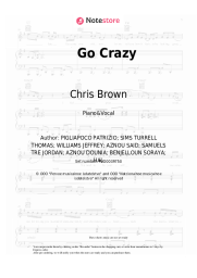 Sheet music, chords Chris Brown, Young Thug - Go Crazy