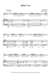 Sheet music, chords Lady Gaga - Before I Cry