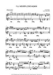 Sheet music, chords Lady Gaga - I'll Never Love Again