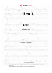 Sheet music, chords Eneli, Monoir - 3 to 1