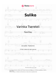 Sheet music, chords Varinka Tsereteli - Suliko