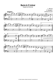 Sheet music, chords Leopold Mozart - Burre in E minor