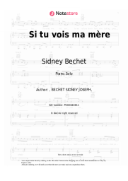 Sheet music, chords Sidney Bechet - Si tu vois ma mère