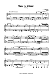 Sheet music, chords S. Prokofiev - Op. 65, No. 11, Evening