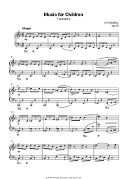 Sheet music, chords S. Prokofiev - Tarantella, Op. 65 No. 4