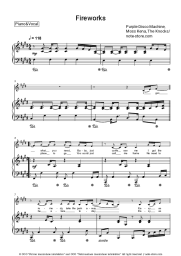 Sheet music, chords Purple Disco Machine, Moss Kena, The Knocks - Fireworks