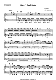 Sheet music, chords Jendrik - I Don't Feel Hate