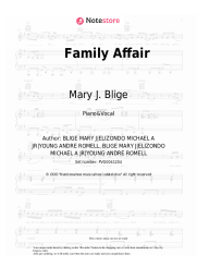 Sheet music, chords Mary J. Blige - Family Affair