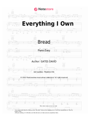 Sheet music, chords Bread - Everything I Own
