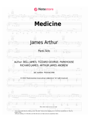 Sheet music, chords James Arthur - Medicine