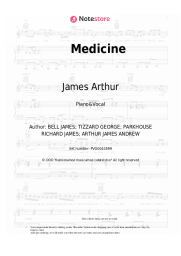 Sheet music, chords James Arthur - Medicine