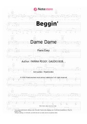 Sheet music, chords Dame Dame, Lunis - Beggin'