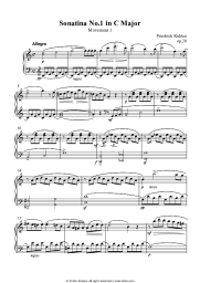 Sheet music, chords Friedrich Kuhlau - Sonatina No.1 in C Major Op.20 Movement 1