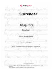 Sheet music, chords Cheap Trick - Surrender