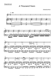 Sheet music, chords Christina Perri - A Thousand Years