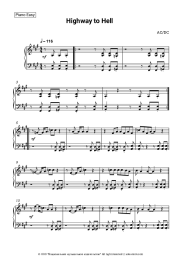 Sheet music, chords AC/DC - Highway to Hell