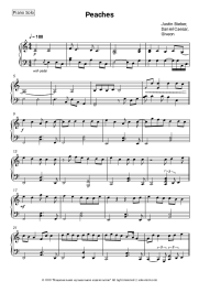 Sheet music, chords Justin Bieber, Daniel Caesar, Giveon - Peaches