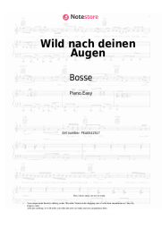 Sheet music, chords Bosse - Wild nach deinen Augen