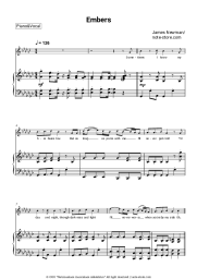 Sheet music, chords James Newman - Embers