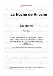 Sheet music, chords Bad Bunny, Rosalía - La Noche de Anoche