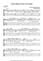 Sheet music, chords Taylor Swift, Keith Urban - That’s When (From The Vault)