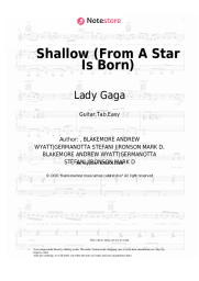 Sheet music, chords Lady Gaga, Bradley Cooper - Shallow (From A Star Is Born)