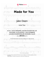 Sheet music, chords Jake Owen - Made for You