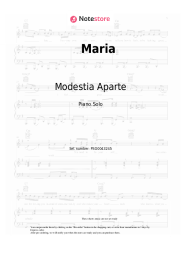 Sheet music, chords Modestia Aparte - Maria