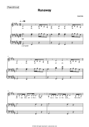 Sheet music, chords AURORA - Runaway