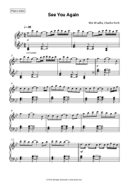 Sheet music, chords Wiz Khalifa, Charlie Puth - See You Again