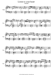 Sheet music, chords Roxette - Listen to your heart