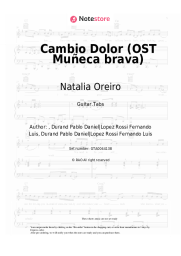 Sheet music, chords Natalia Oreiro - Cambio Dolor (OST Muñeca brava)