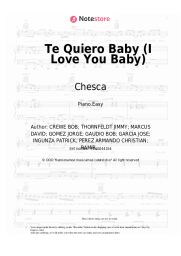 Sheet music, chords Chesca, Pitbull, Frankie Valli - Te Quiero Baby (I Love You Baby)