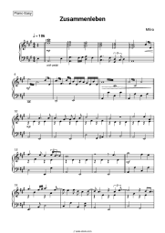 Sheet music, chords Milva - Zusammenleben