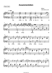 Sheet music, chords Milva - Zusammenleben