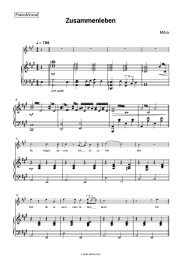 Sheet music, chords Milva - Zusammenleben