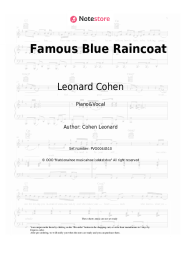Sheet music, chords Leonard Cohen - Famous Blue Raincoat
