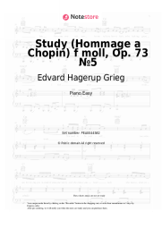 Sheet music, chords Edvard Hagerup Grieg - Study (Hommage a Chopin) f moll, Op. 73 №5